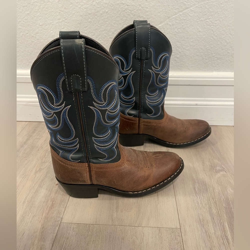 Children's Western Boots - Brown and Blue